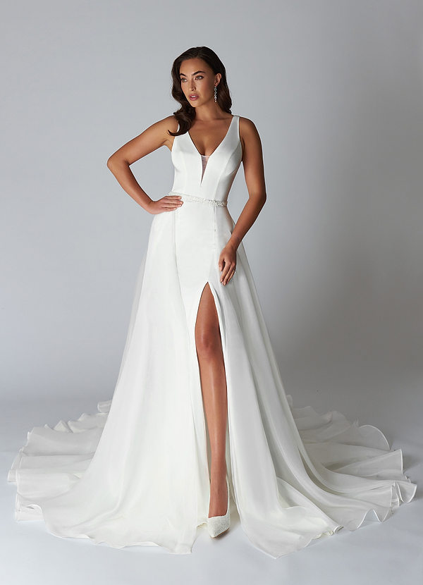 front Azazie Celie Wedding Dress