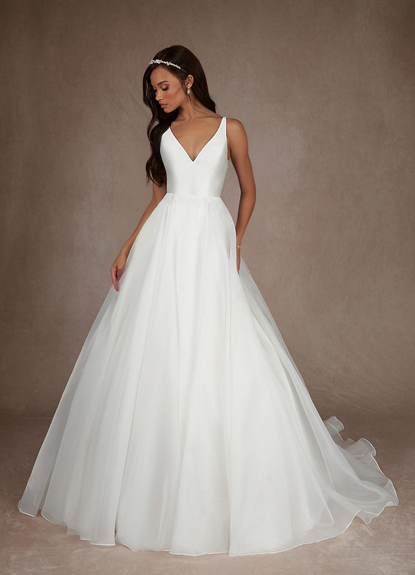 front Azazie Calliana Wedding Dress