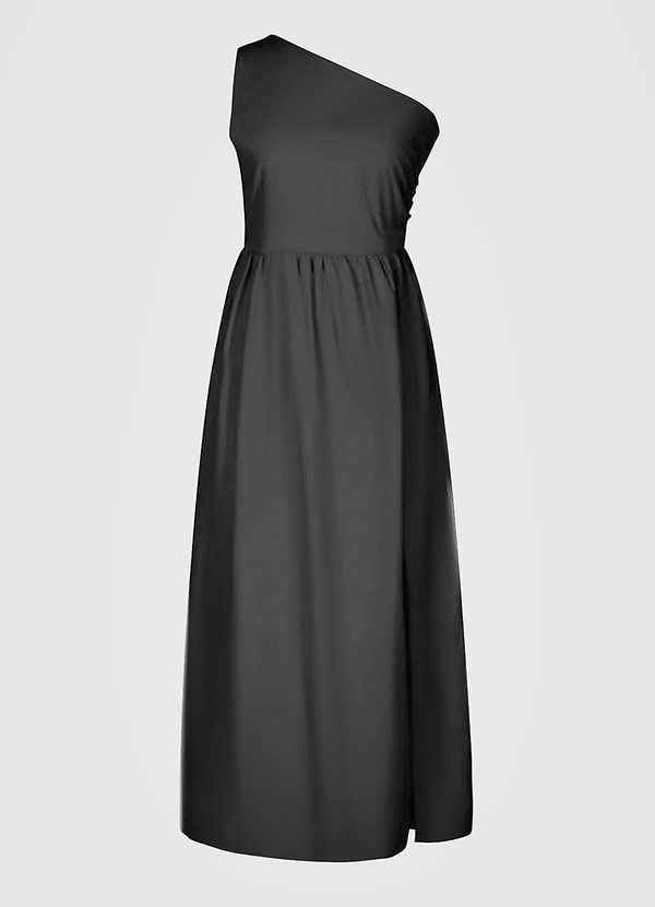 back On The Guest List Black One-Shoulder Maxi Dress