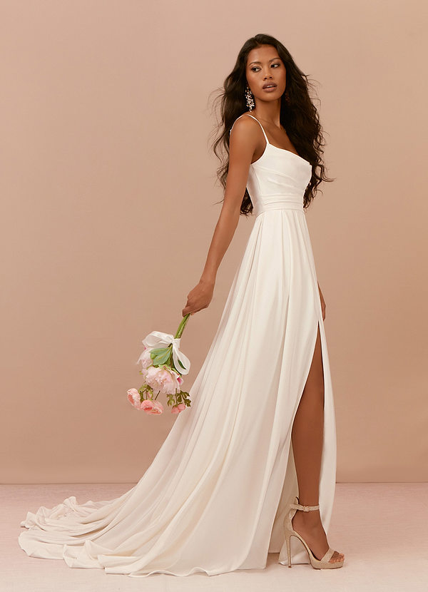 front Azazie Caymus Wedding Dress