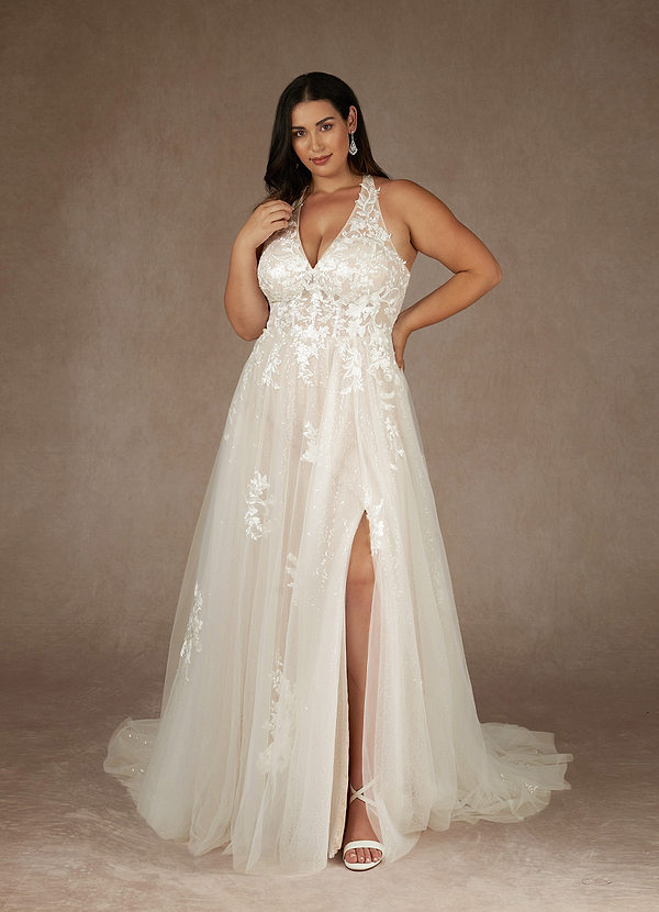 front Azazie Dysis Wedding Dress