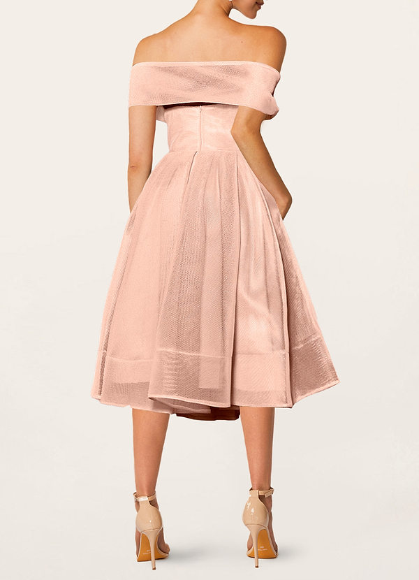 back Dear To My Heart Blushing Pink Off-The-Shoulder Midi Dress