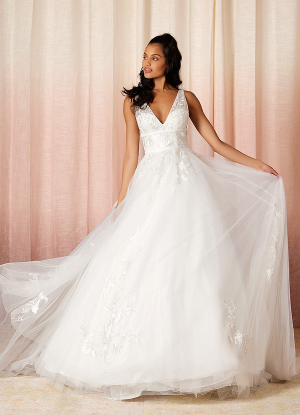 front Azazie Lafayette Wedding Dress